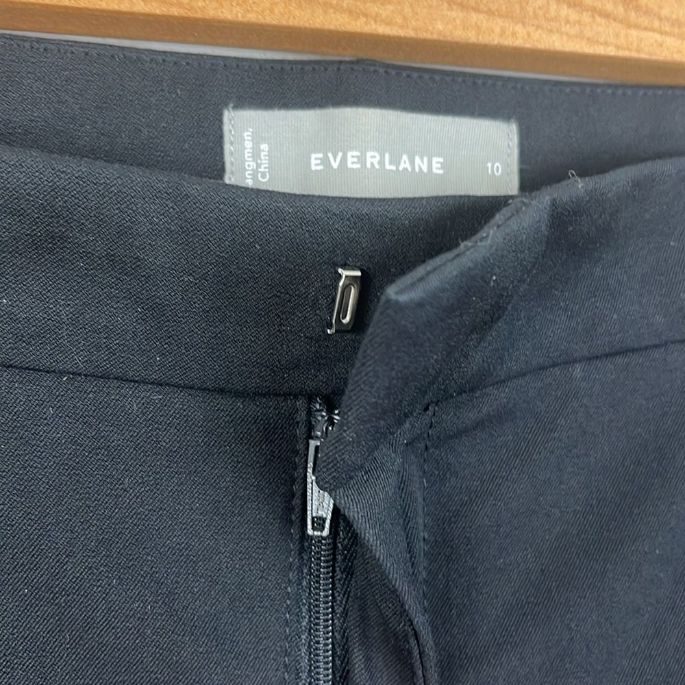 Everlane women’s the fixed waist stretch cotton black high waist pant size 10 - Picture 3 of 6